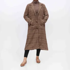 1PC- Woolen Checkered Coat PW3064