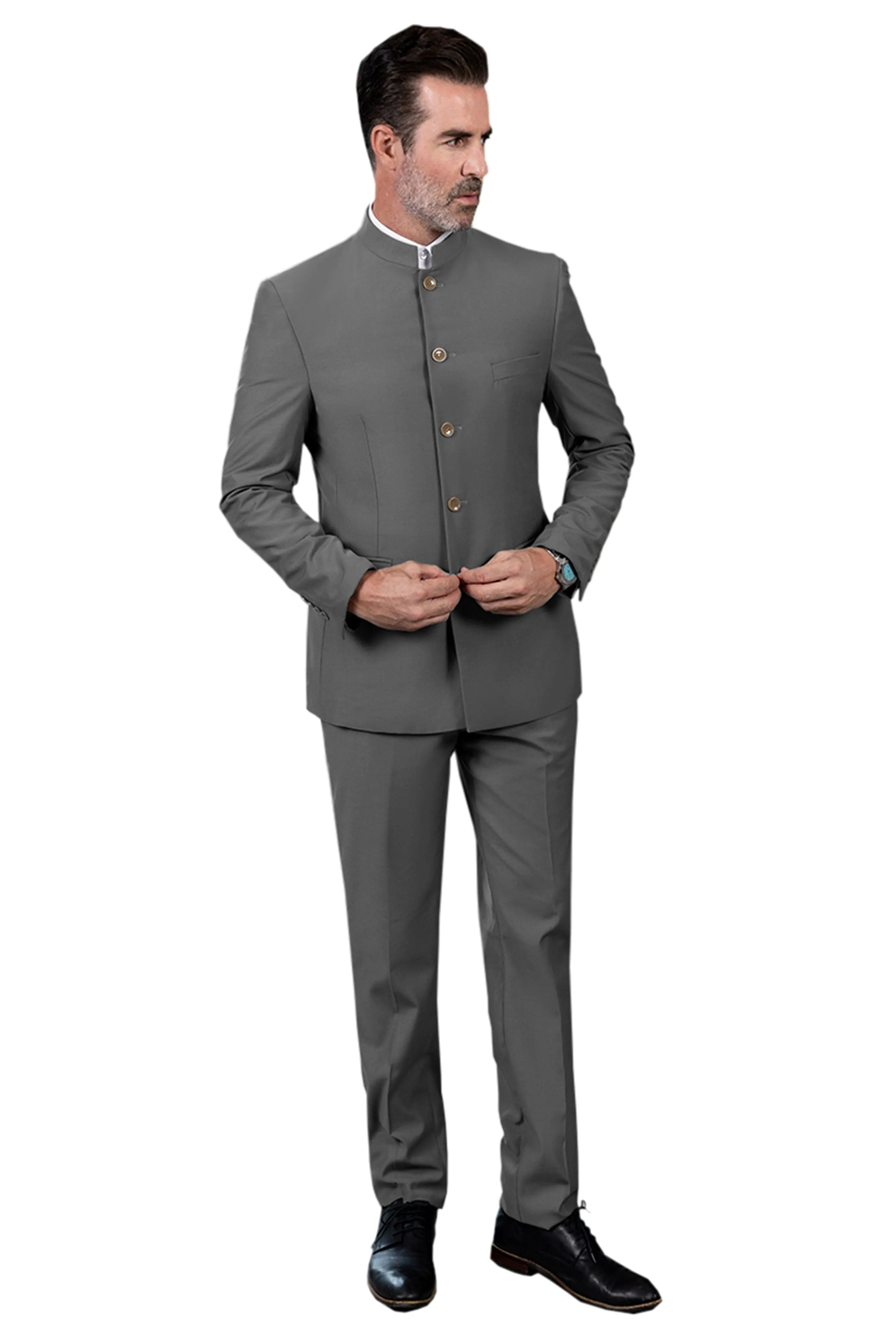 2 Piece Single Breasted Stand Lapel Men's Suit（Blazer Pants）