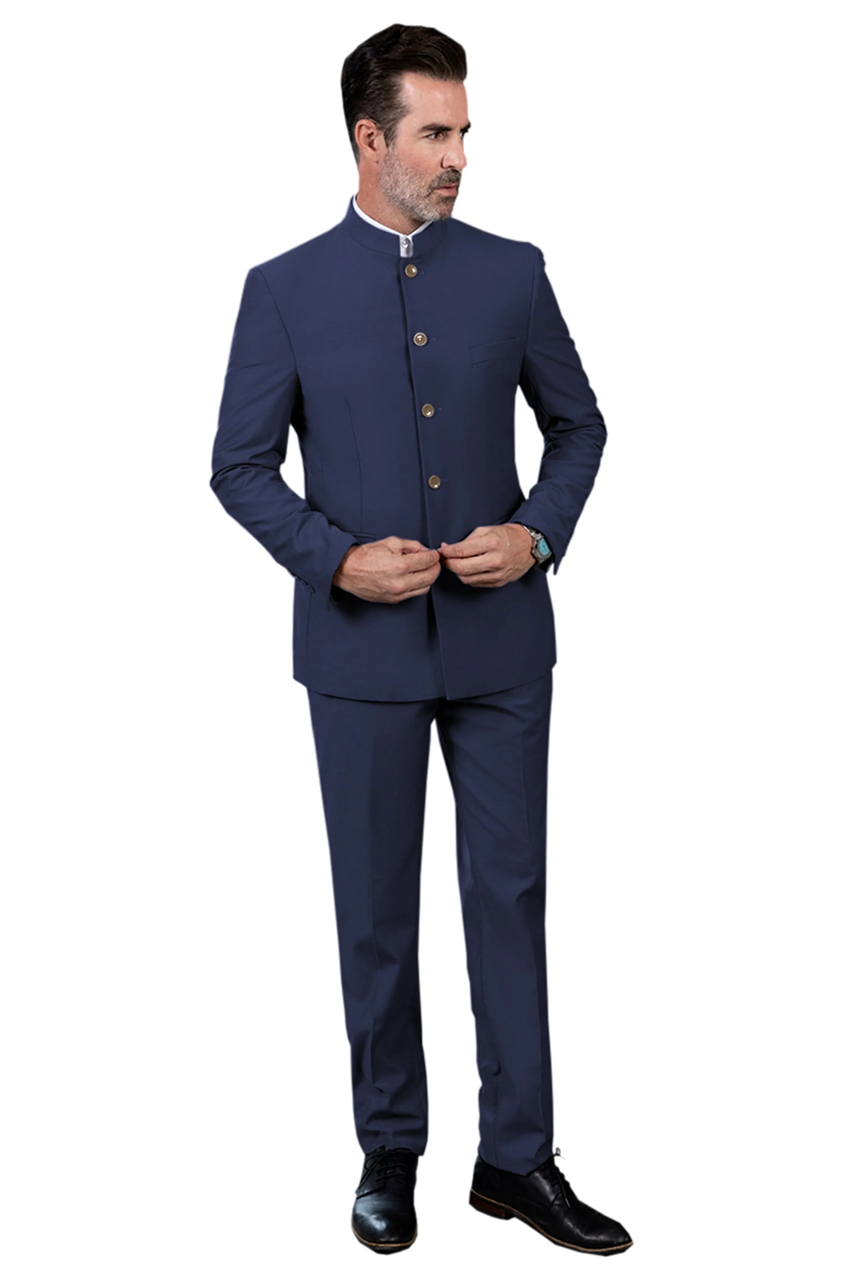 2 Piece Single Breasted Stand Lapel Men's Suit（Blazer Pants）