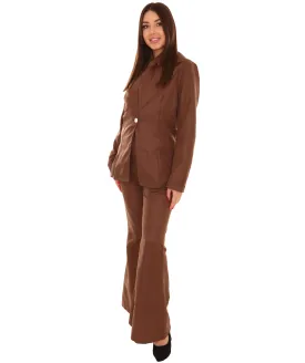 Adult Women's Deluxe Party Suit Costume | Dark Brown Cosplay Costume