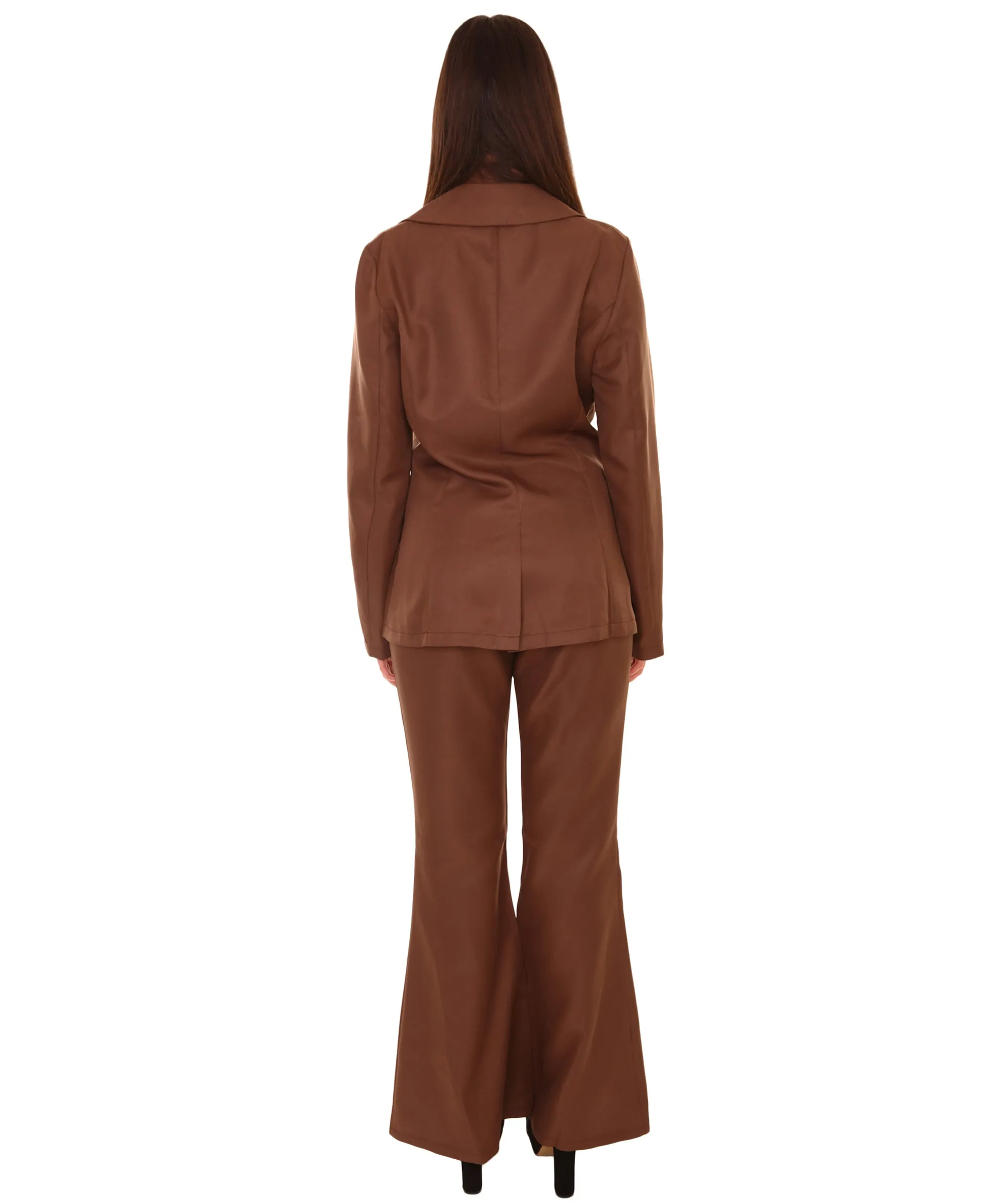 Adult Women's Deluxe Party Suit Costume | Dark Brown Cosplay Costume