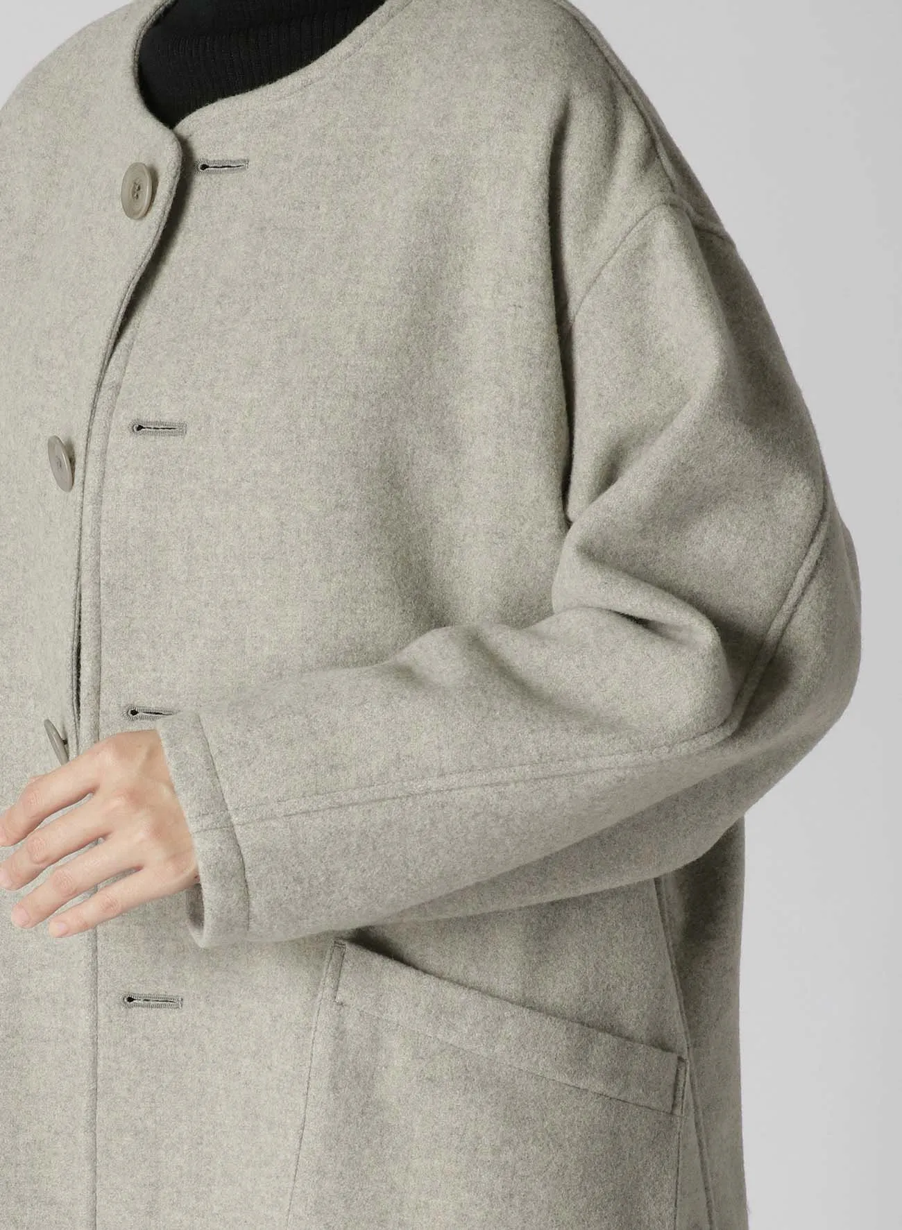 AIRY MOSSER COLLARLESS COAT