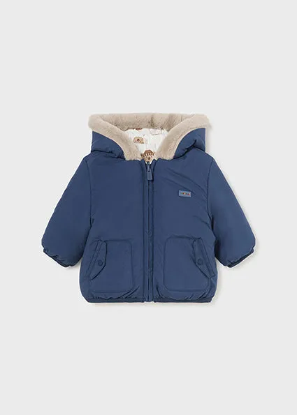 Baby boys blue reversible coat