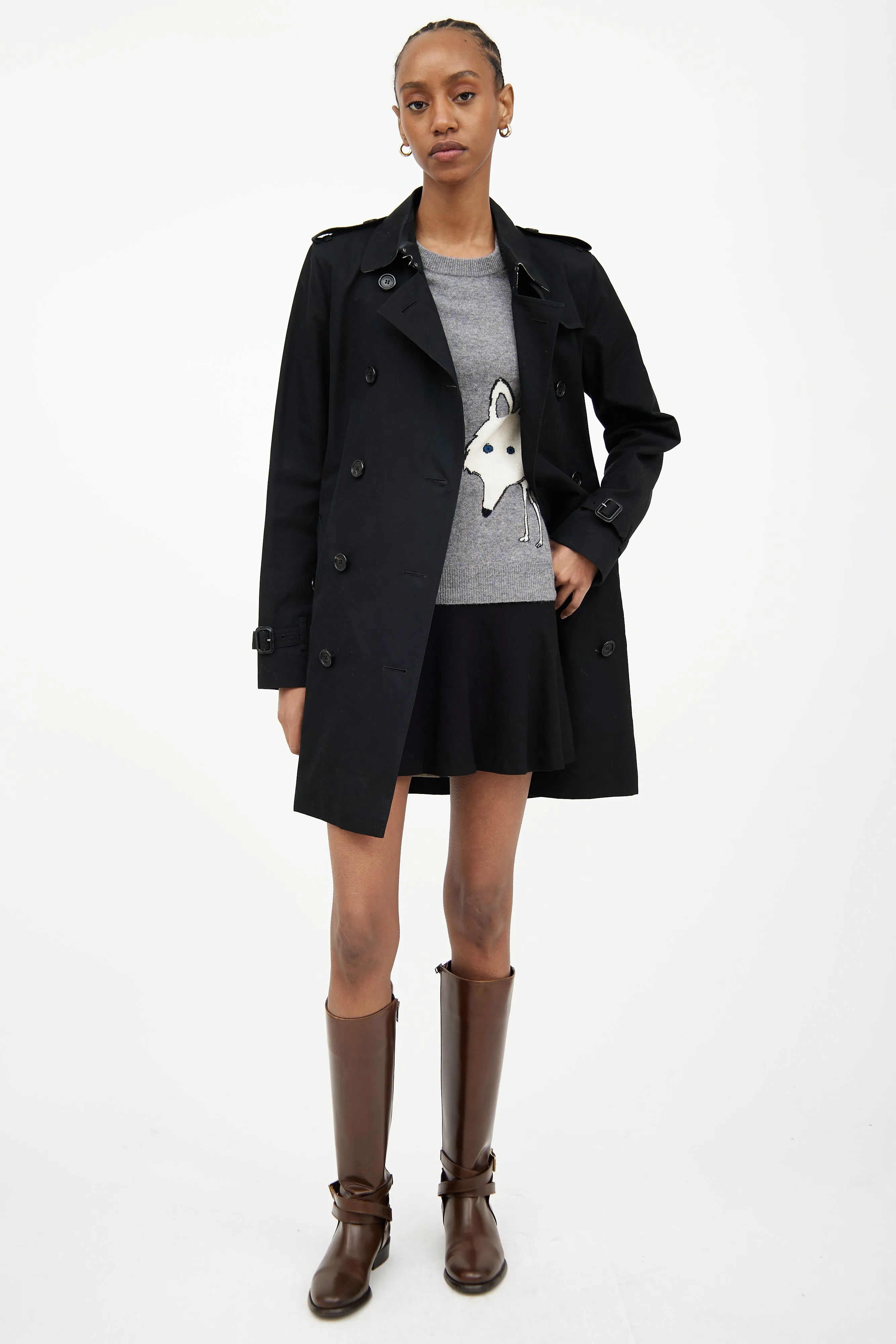 Black Short Trench Coat