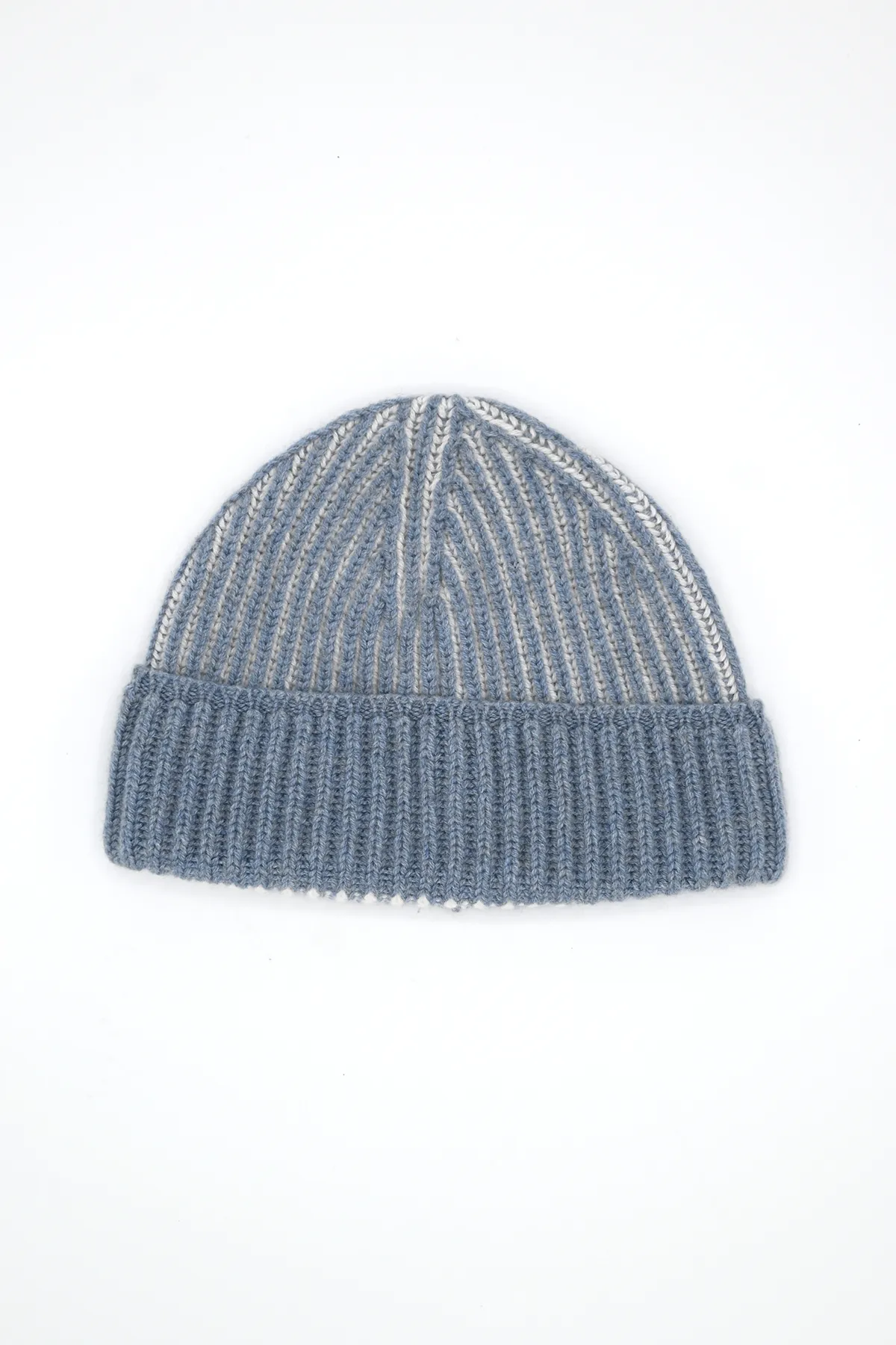 Blue & White Cashmere Beanie