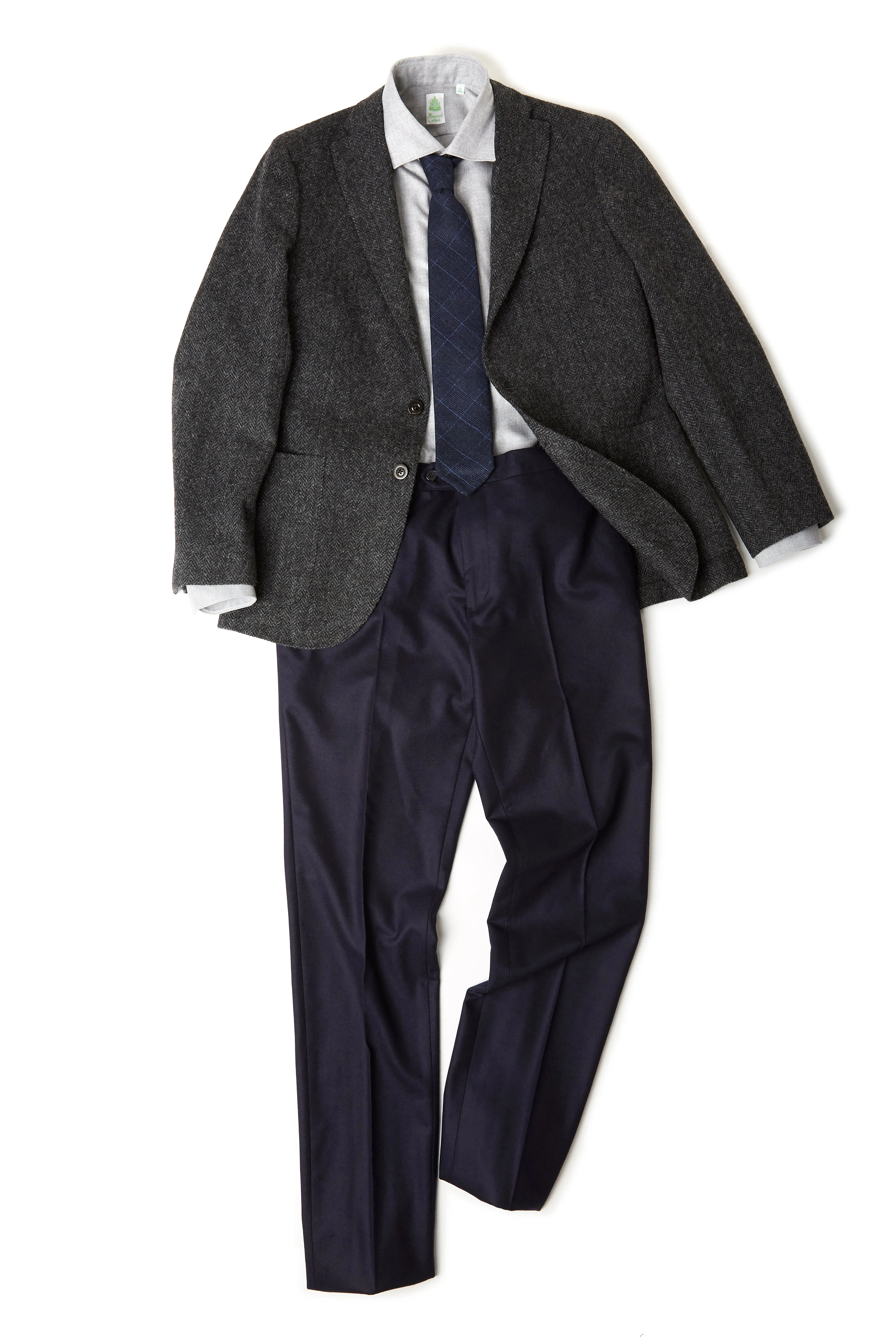 Boglioli Shetland Wool Herringbone K Jacket: Grey