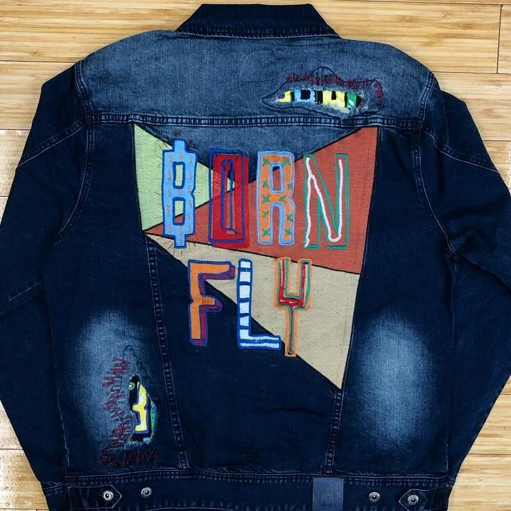 Born fly- bf patches denim jacket