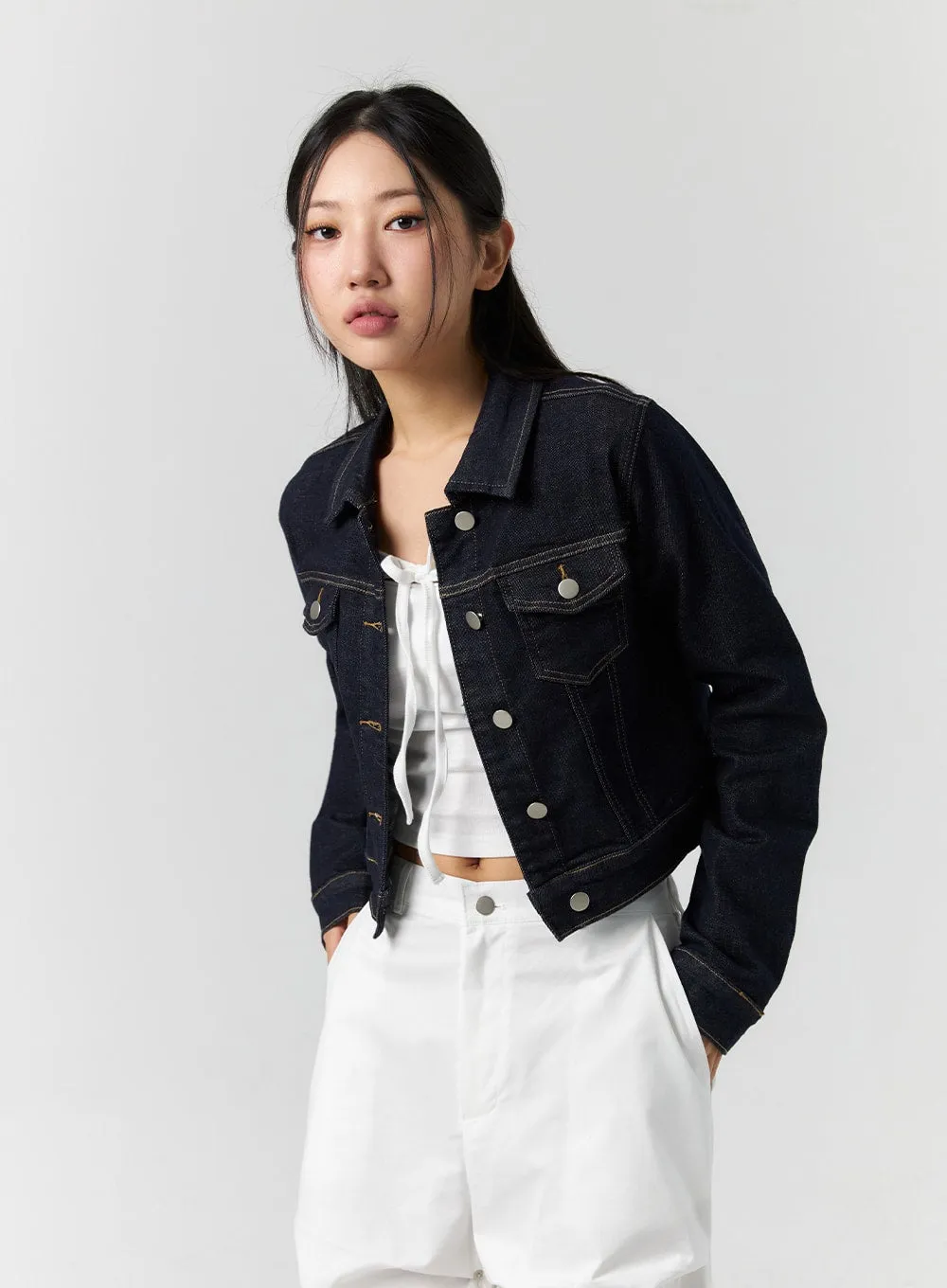 Buttoned Pocket Denim Jacket CS302