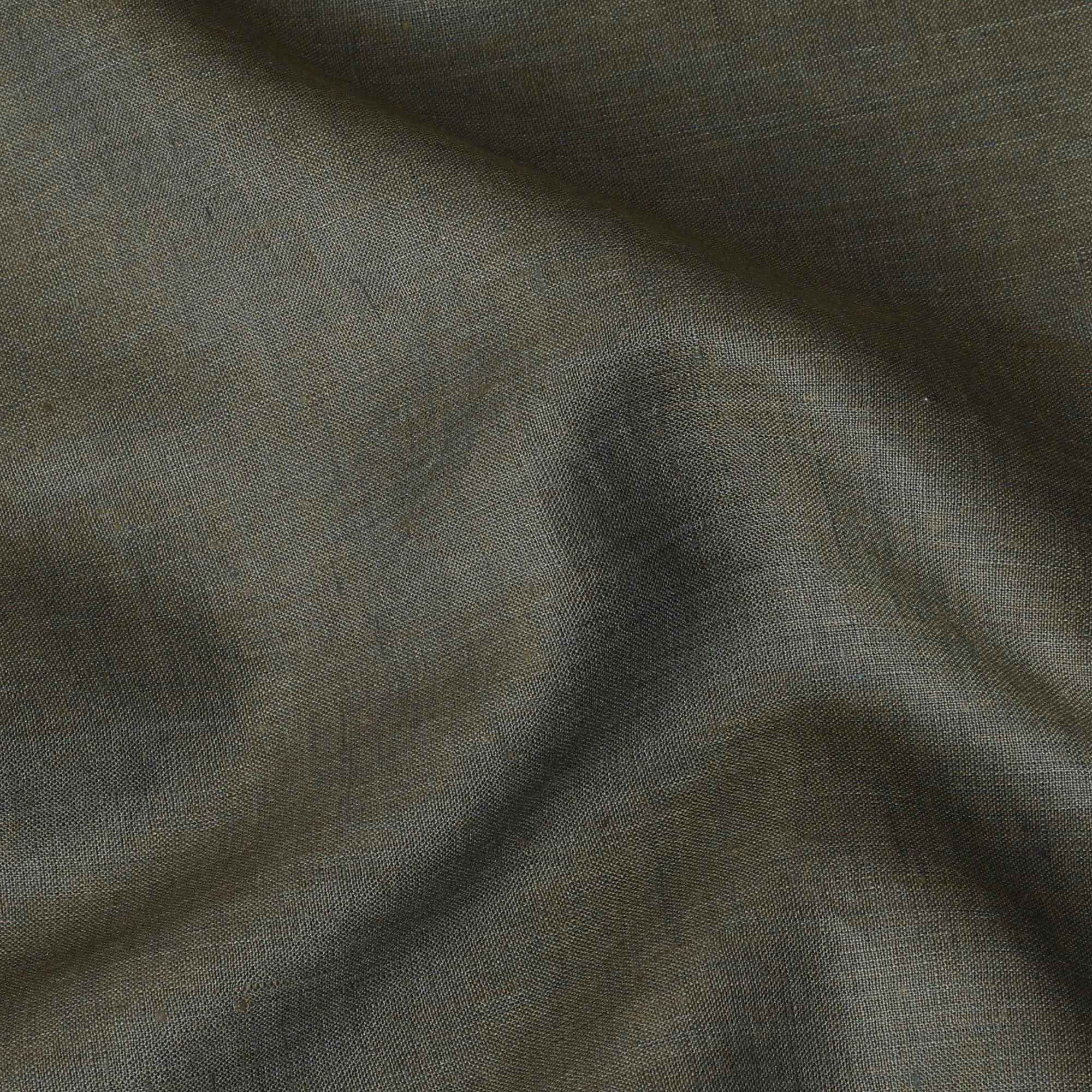 Dark olive Plain Premium pure linen fabric 60Lea-D15885