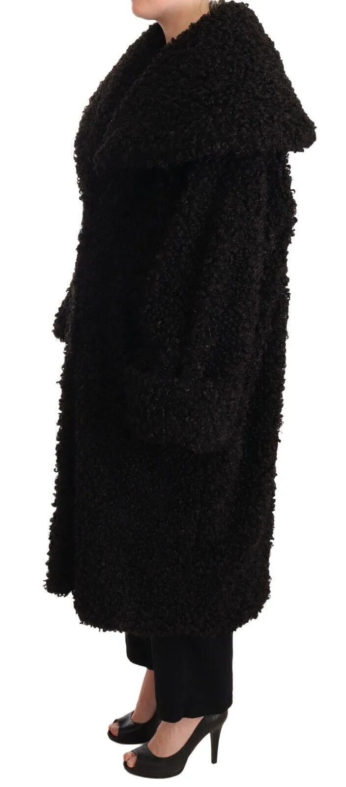 Dolce & Gabbana Black Runway Fur Cape-style Coat