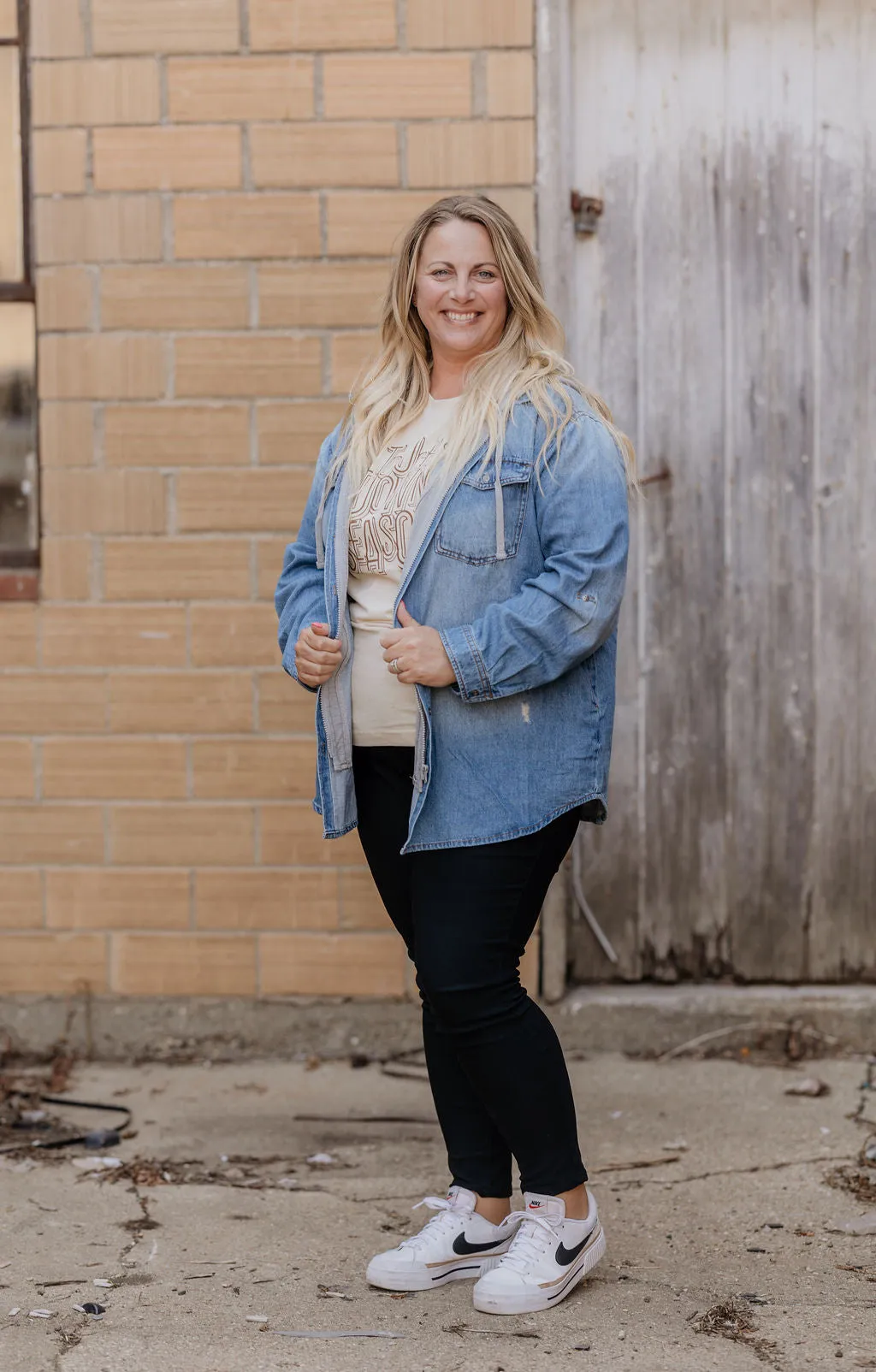 DREW CURVY/REG MEDIUM WASHED DENIM JACKET