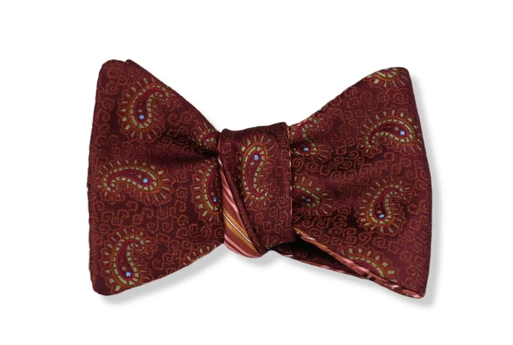 Grander Reversible Woven Silk Butterfly Bow Tie