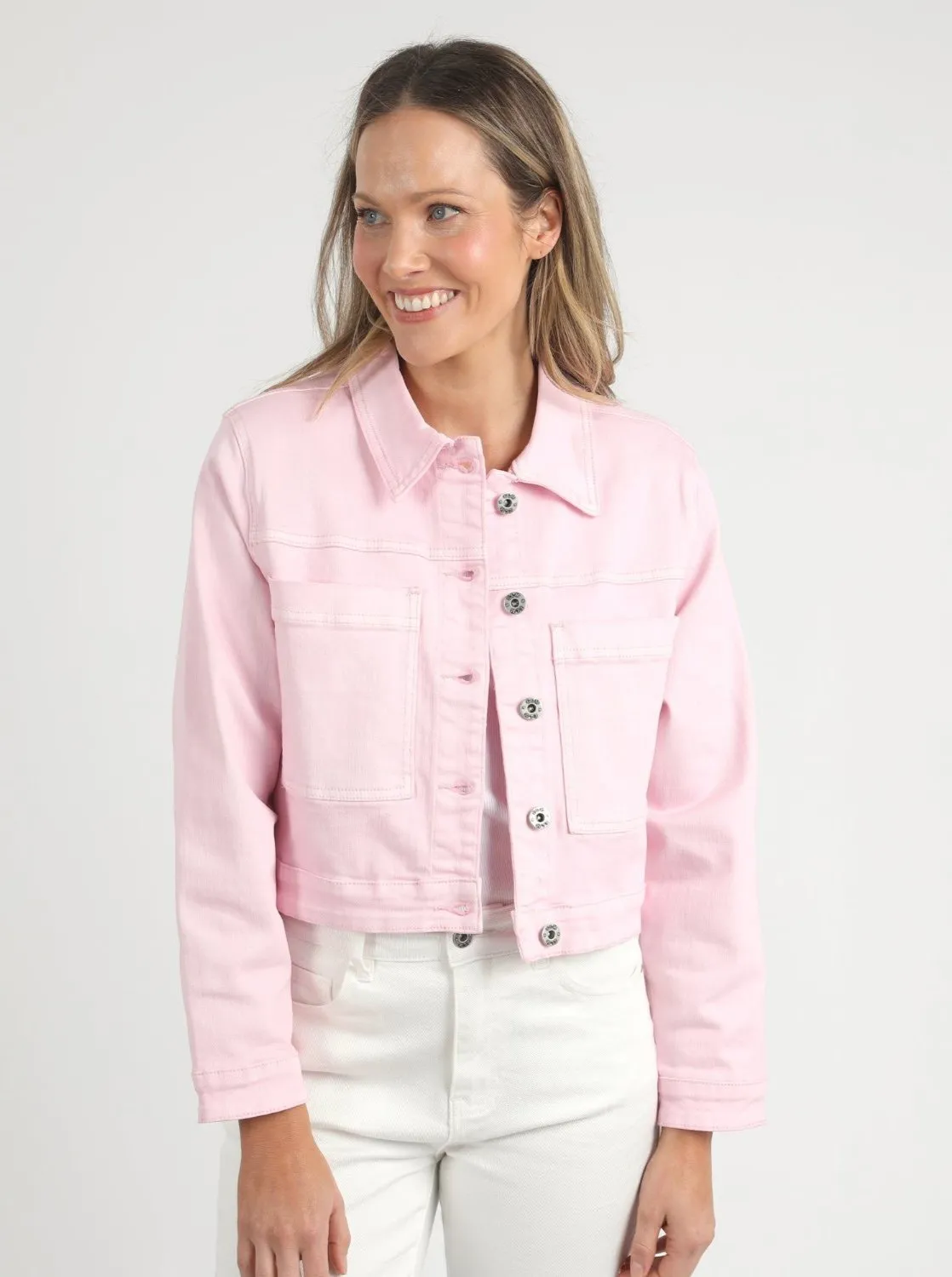 Hazel Denim Jacket in Pink