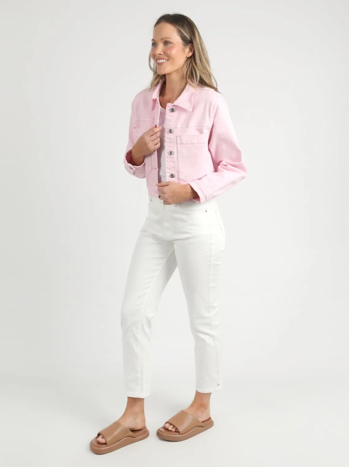 Hazel Denim Jacket in Pink