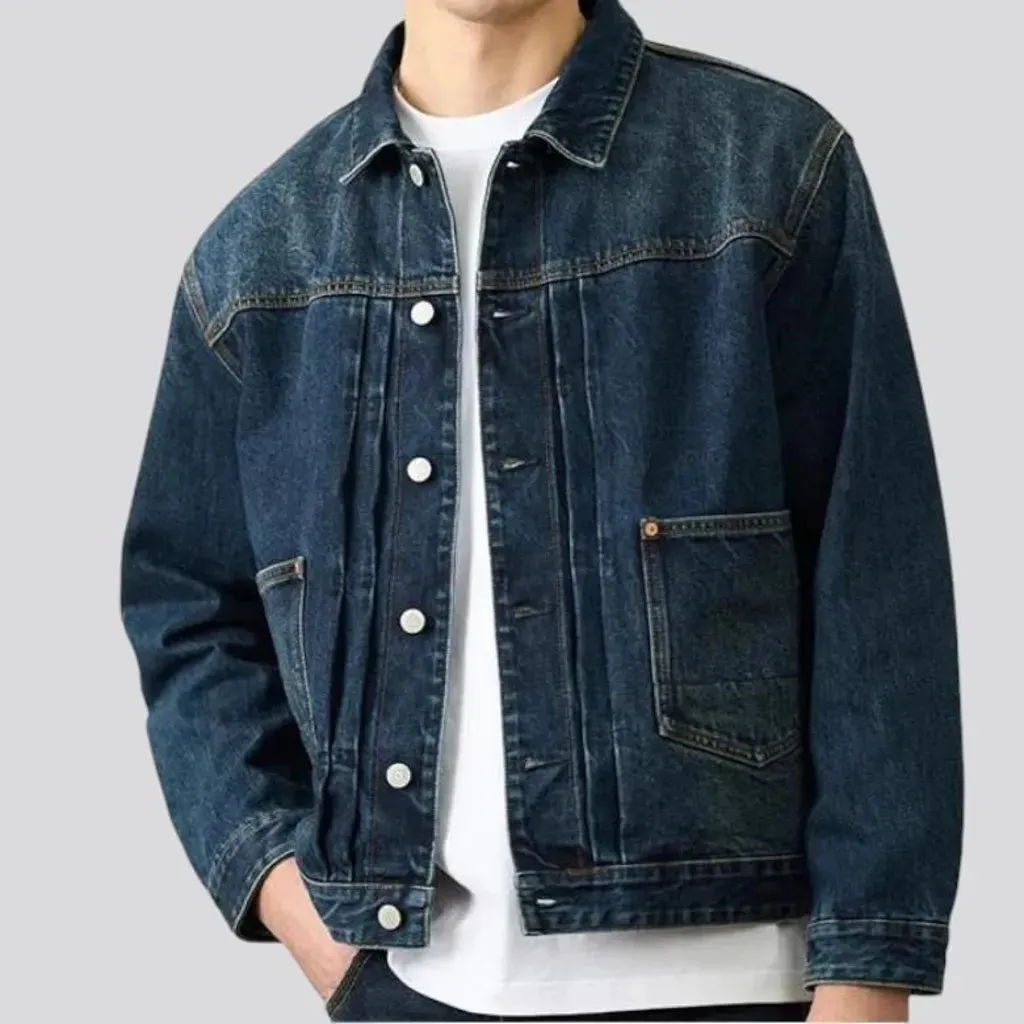 Heavyweight self-edge jeans jacket for men