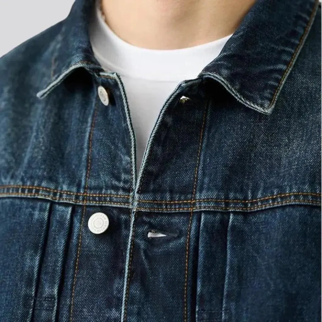 Heavyweight self-edge jeans jacket for men