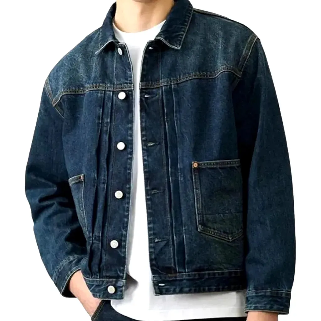 Heavyweight self-edge jeans jacket for men