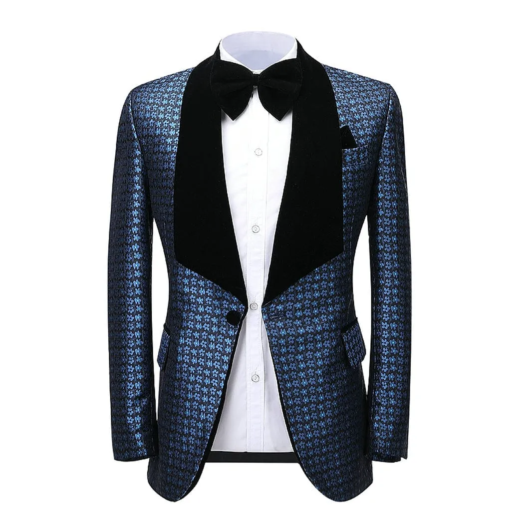 Houndstooth 2 Pieces Mens Suit Shawl Lapel Tuxedos (Blazer Pants)