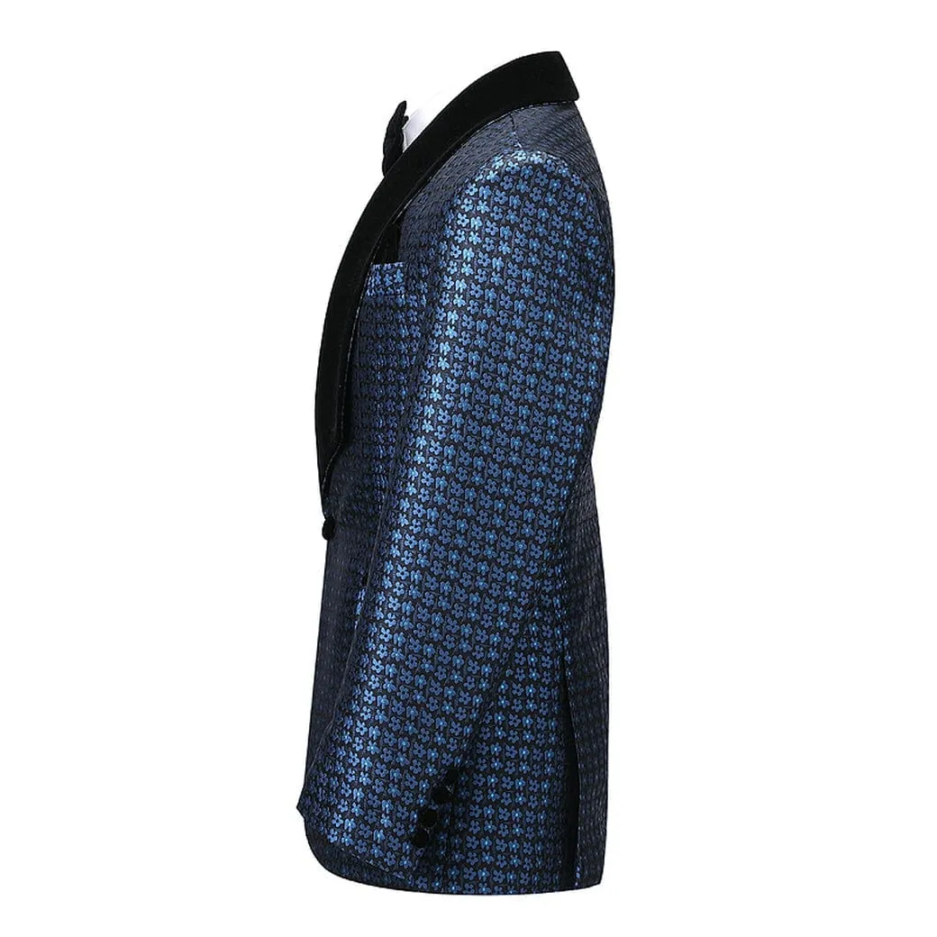 Houndstooth 2 Pieces Mens Suit Shawl Lapel Tuxedos (Blazer Pants)