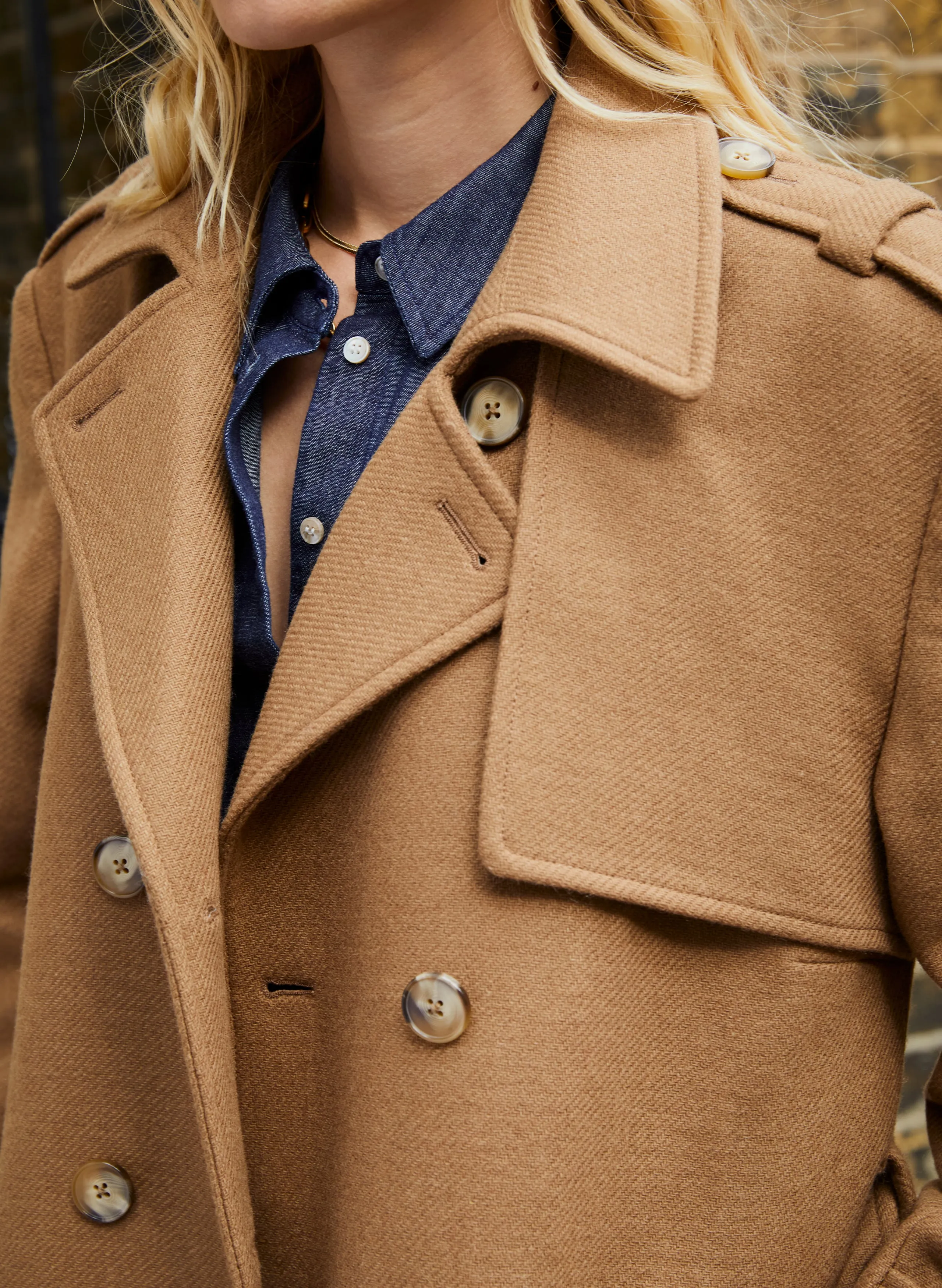 Ingrid Belted Wool Trench Coat