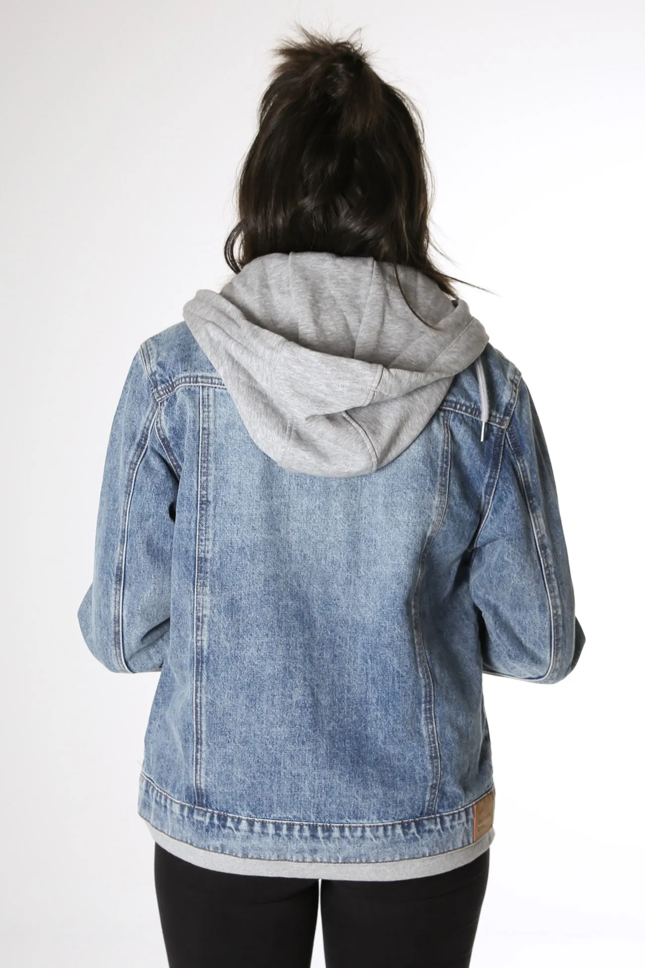 Layered Denim Jacket Grey