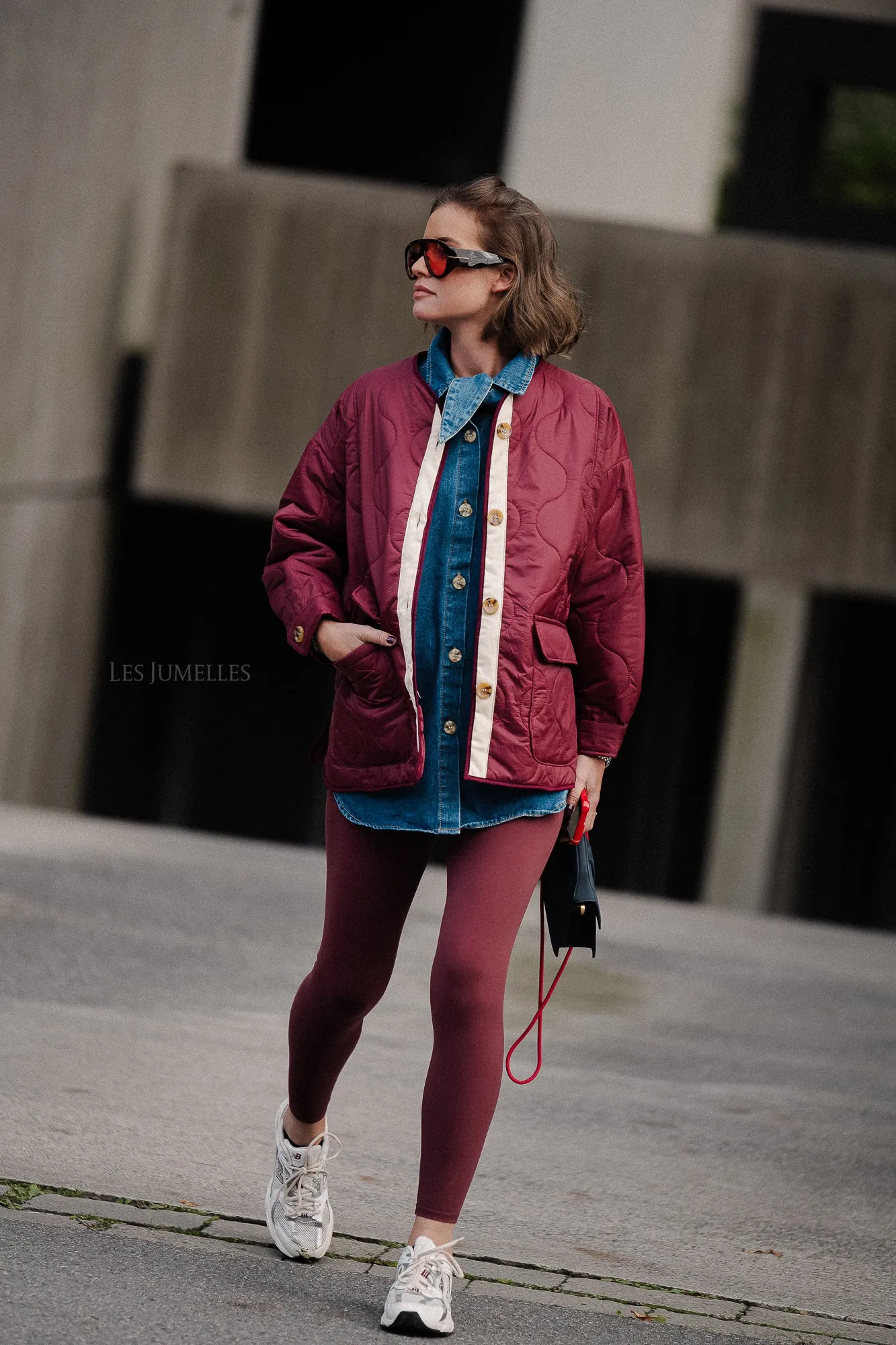 Leonie quilted jacket burgundy