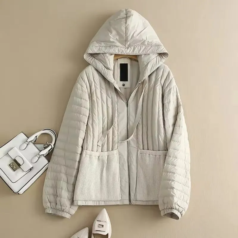 Lightweight Autumn Hooded Duck Down Jacket for Women