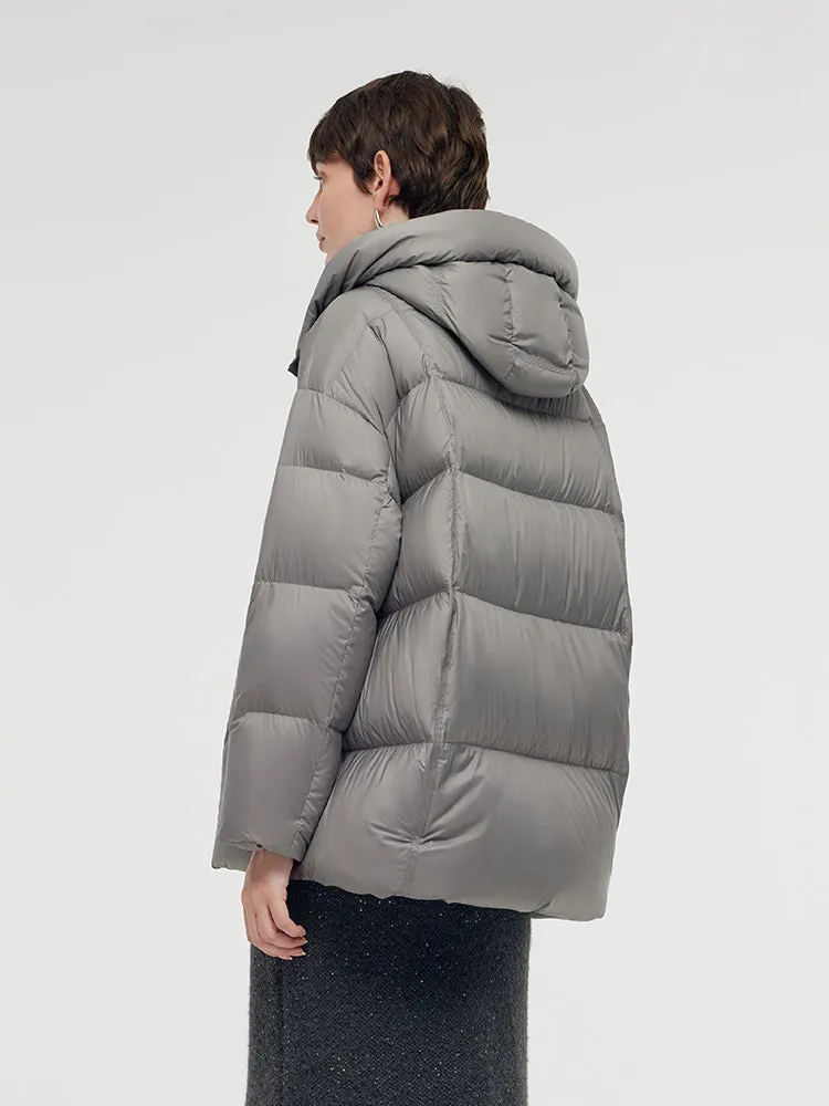 Loose Fit Hooded Goose Down Jacket