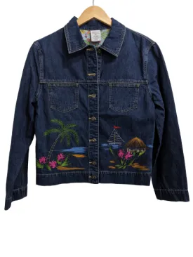 [M] Tropical Embroidered Denim Jacket