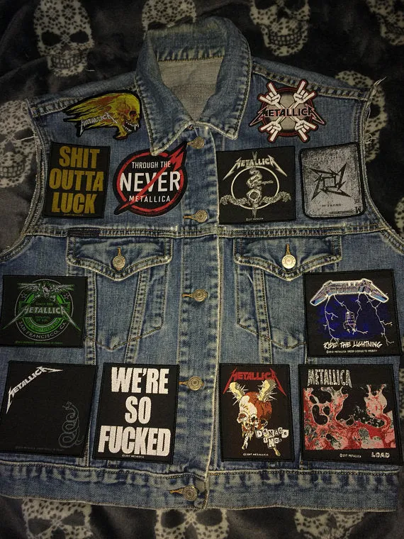 Metallica Fully Loaded Patch Vest Denim Cut-Off Thrash Metal Battle Jacket