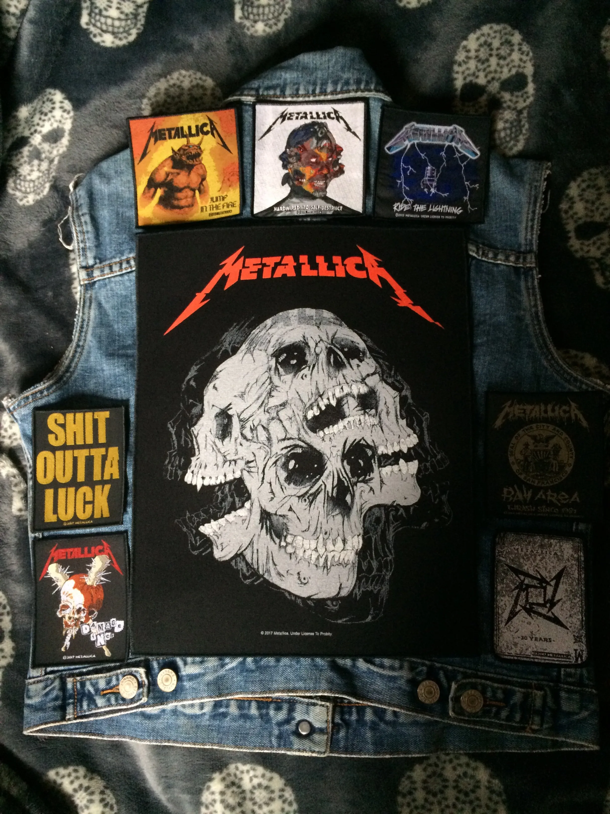 Metallica Fully Loaded Patch Vest Denim Cut-Off Thrash Metal Battle Jacket