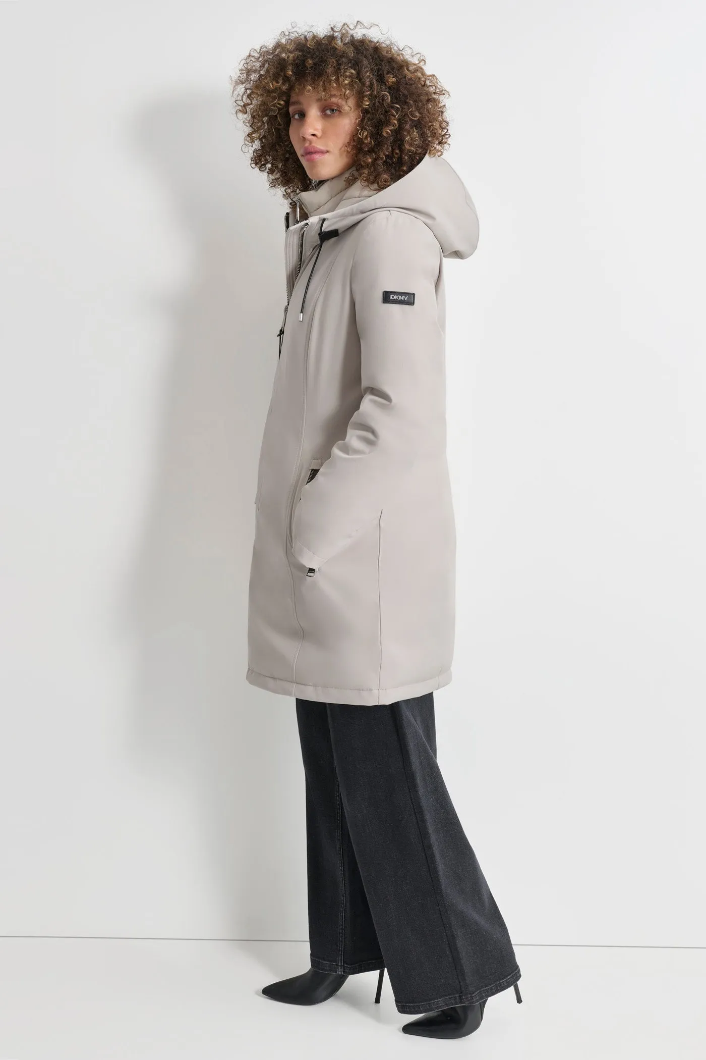 MID LENGTH HOODED SOFT SHELL JACKET