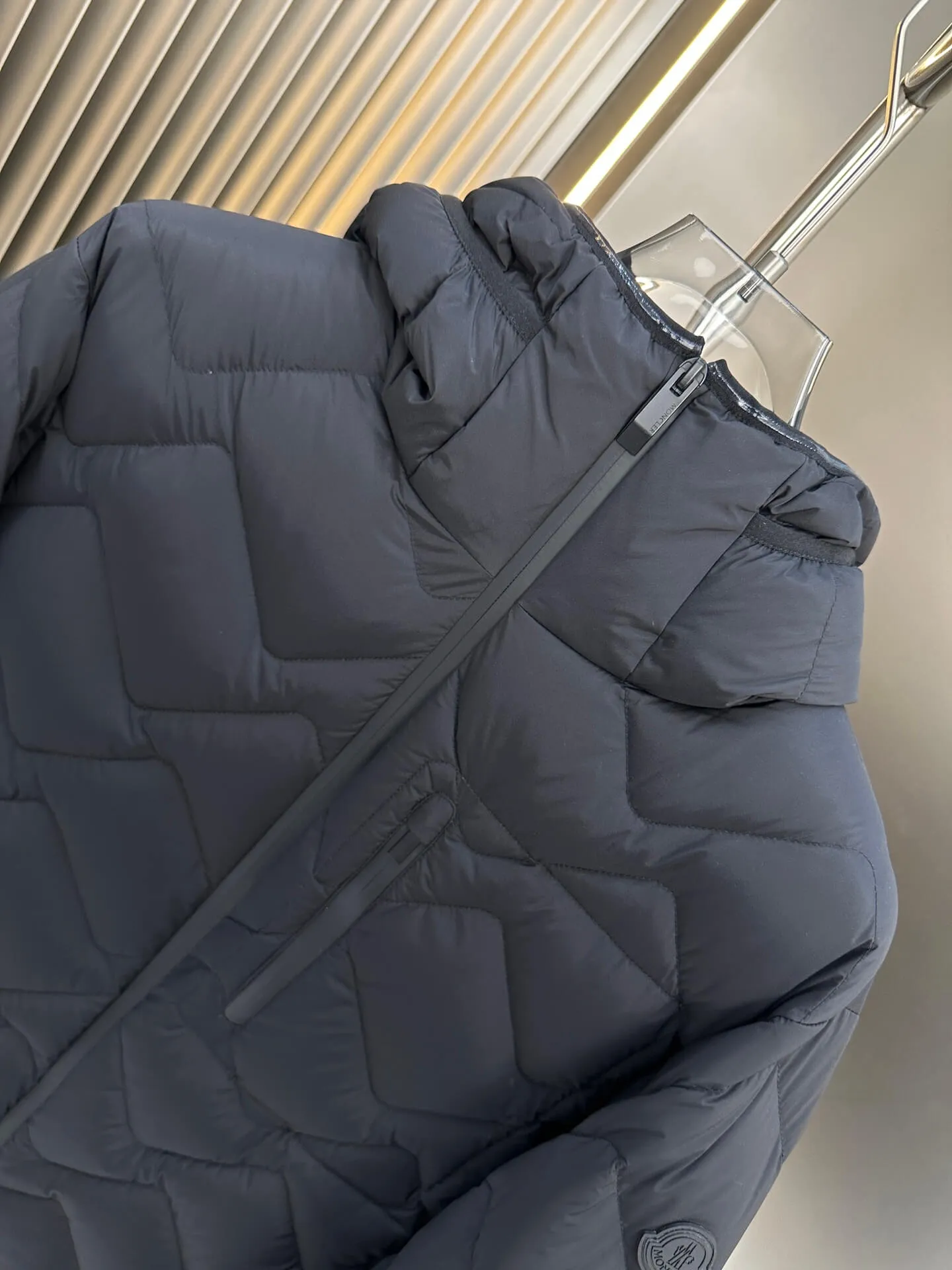 Moncler Maya Chevron Down Jacket in Black