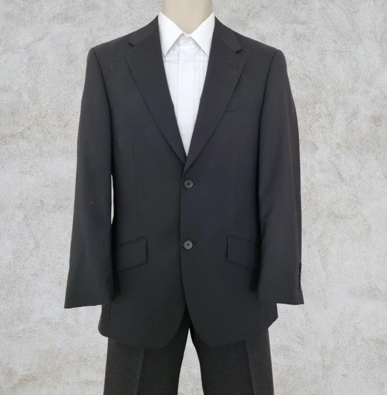 Moss Bros Men’s Black Tailored Fit Dress Suit Size S