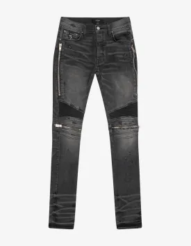 MX2 Faded Grey Leather Insert Skinny Jeans