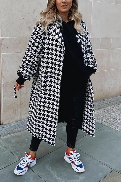 Purpdrank - Houndstooth Lapel Woolen Coat