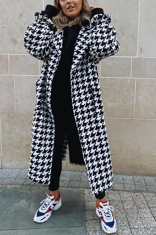 Purpdrank - Houndstooth Lapel Woolen Coat