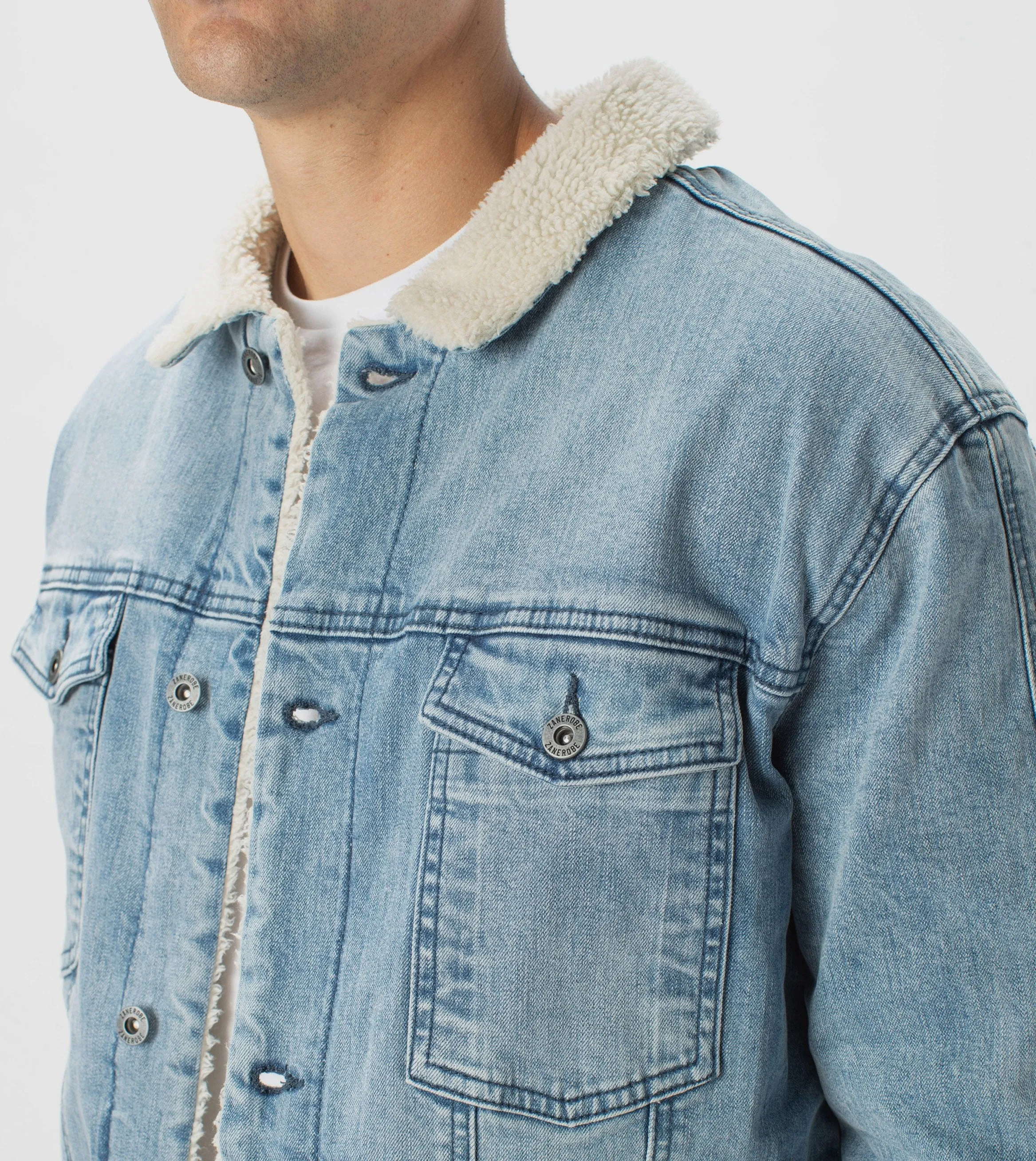 Sherpa Denim Jacket Mineral Blue