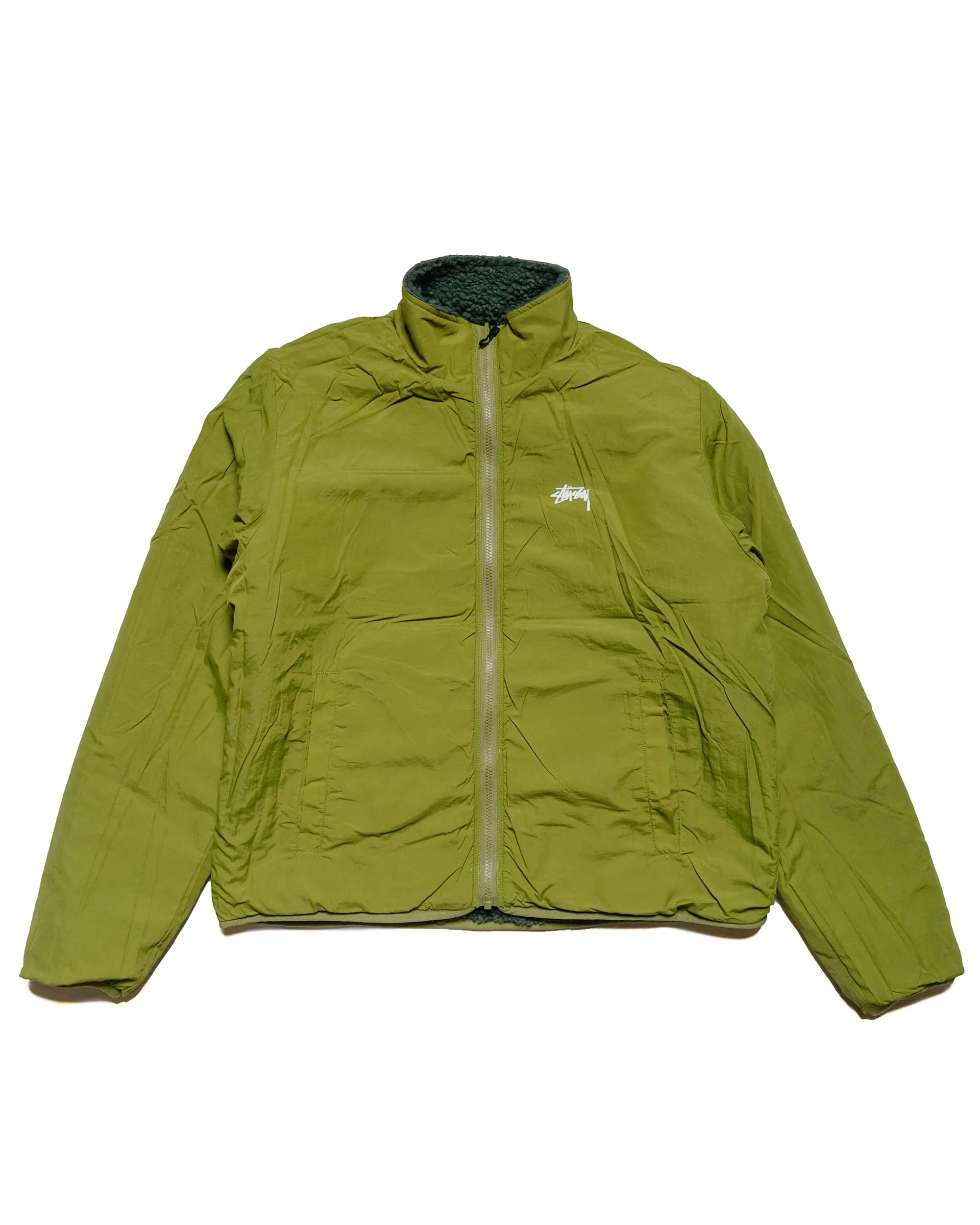 Stüssy Sherpa Reversible Jacket Dark Green