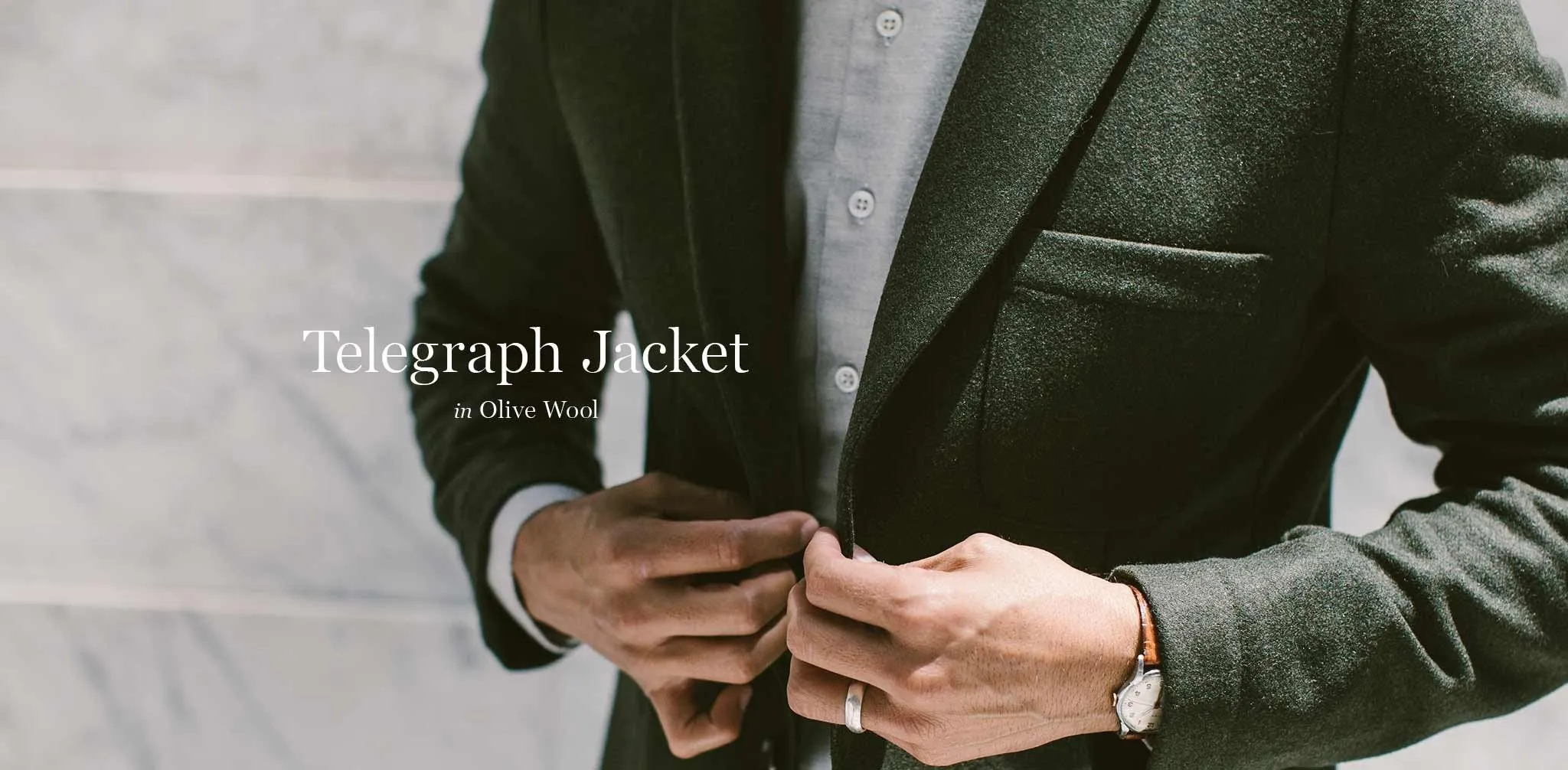 The Telegraph Jacket in Olive Wool