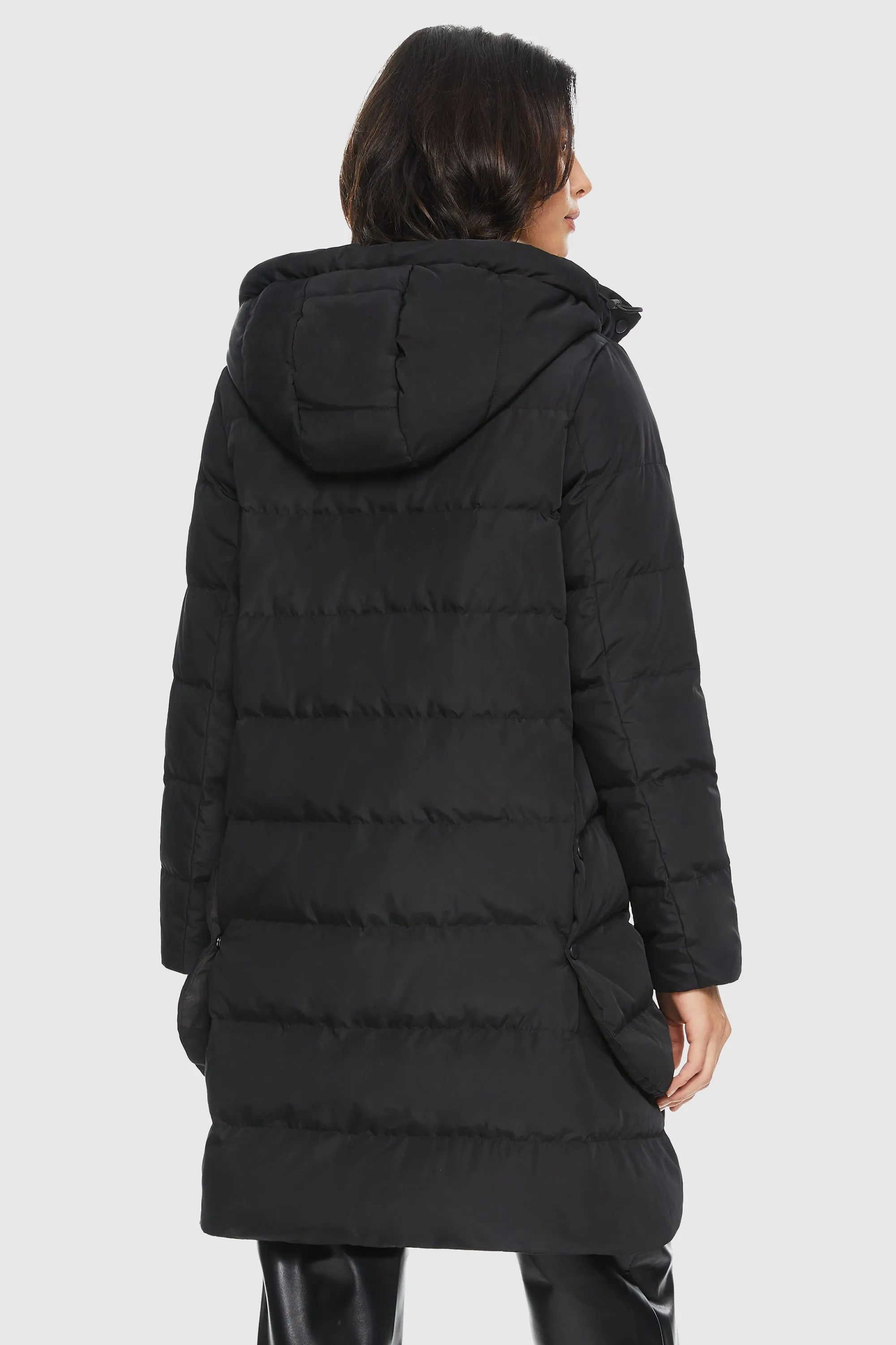 Unique Cut Hooded Puffer Coat