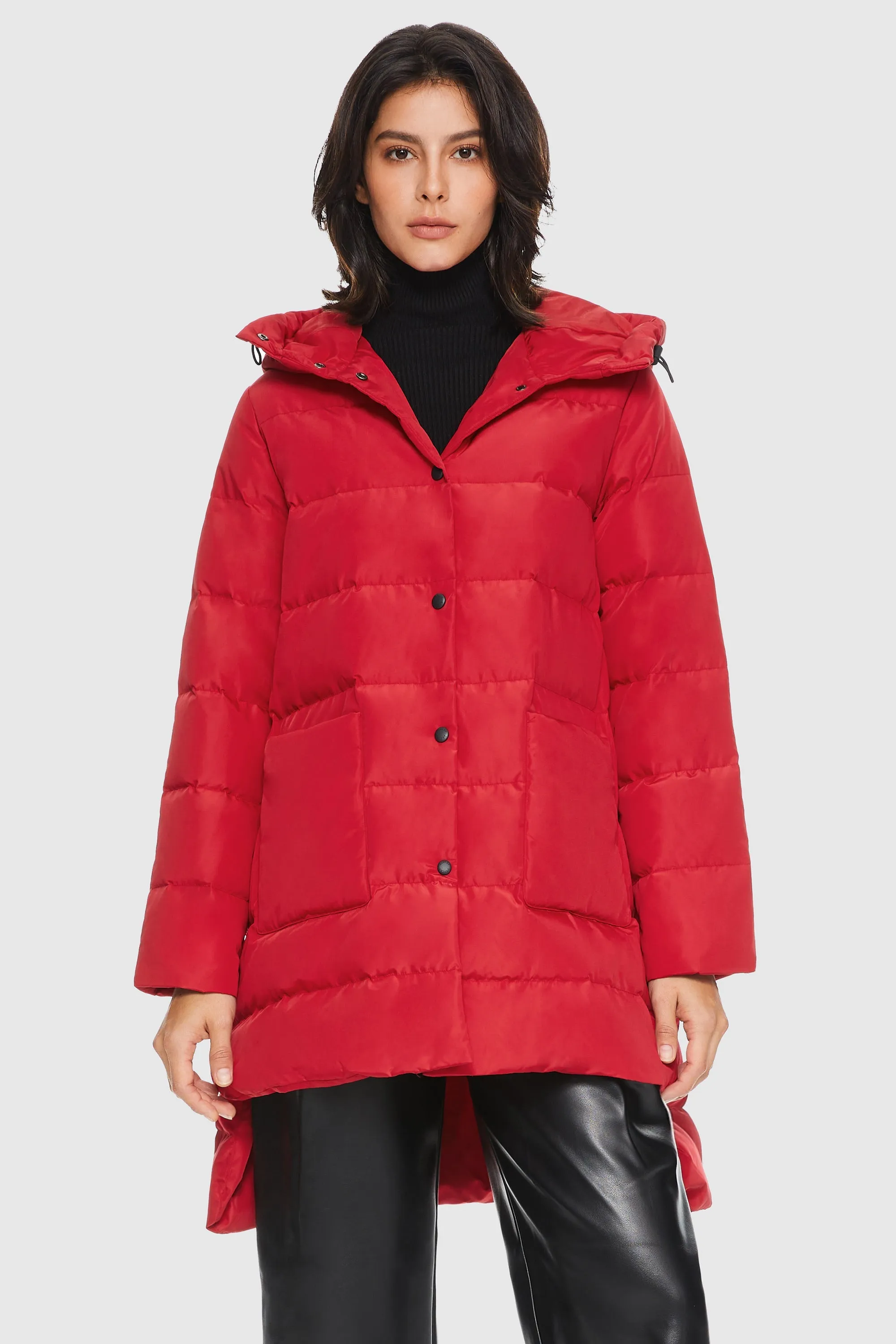 Unique Cut Hooded Puffer Coat