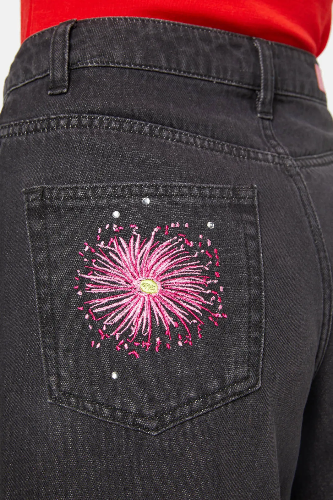 Winter Waratah Embroidered Jeans