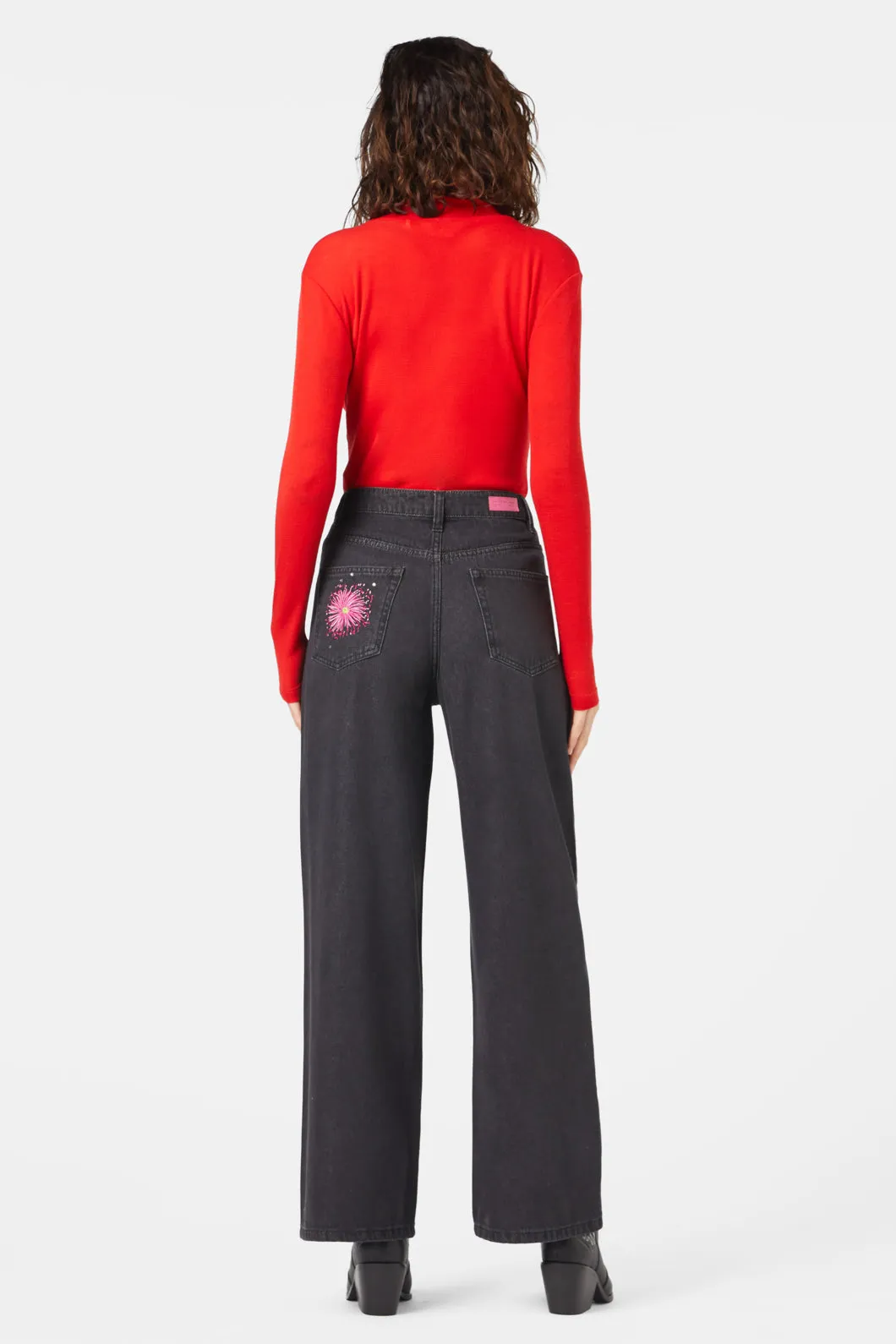 Winter Waratah Embroidered Jeans