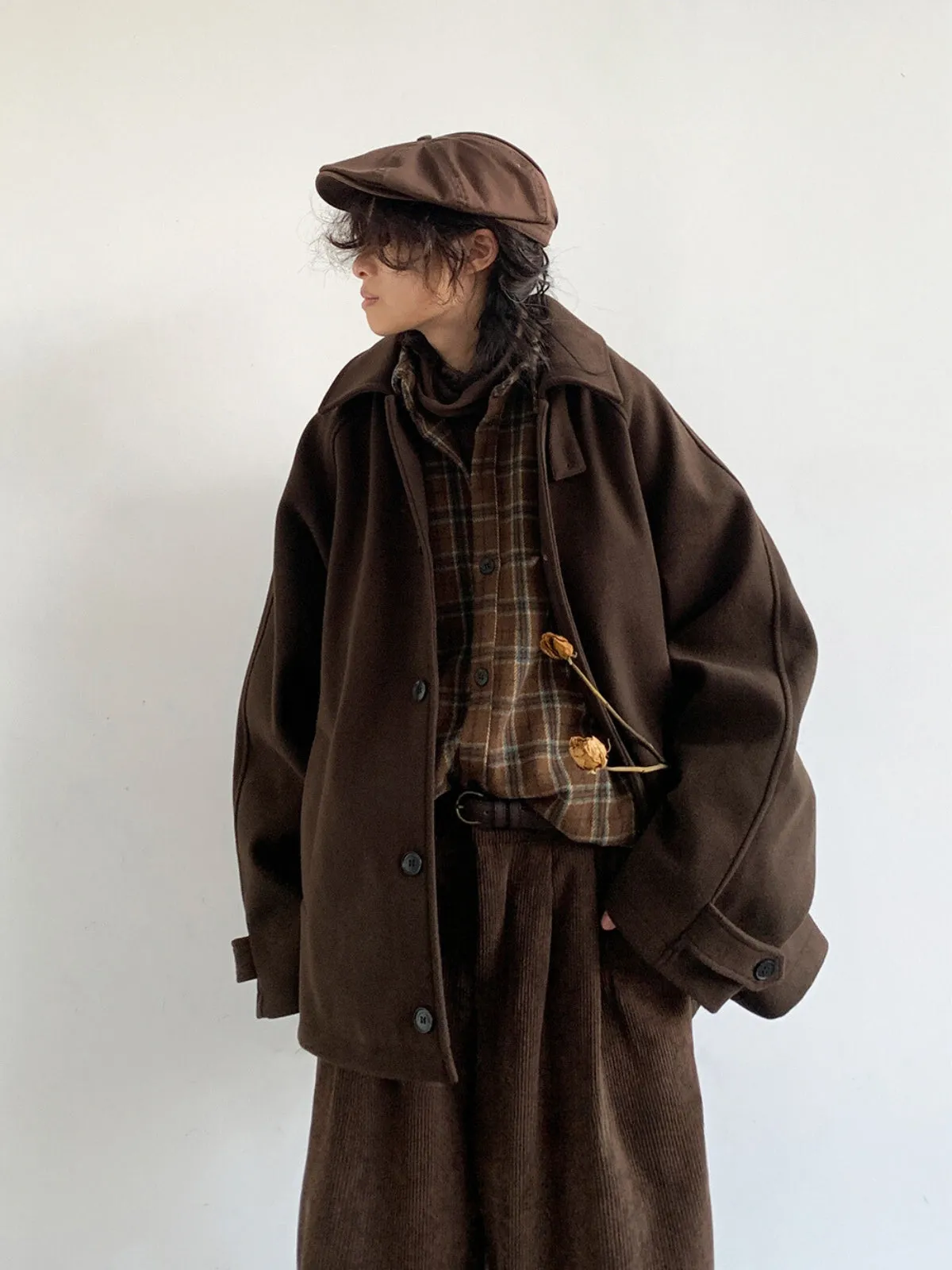 WLS Retro Woolen Raglan Sleeve Coat