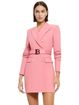 Women's Double Breasted Suit Dress With Belt - In 12 Colors!