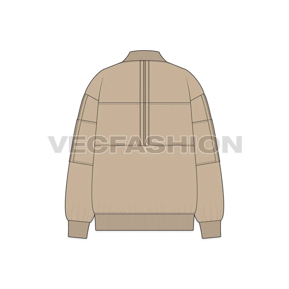 Womens Oversized Jacket Flat Sketch