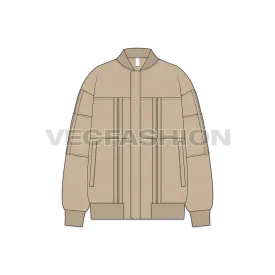 Womens Oversized Jacket Flat Sketch