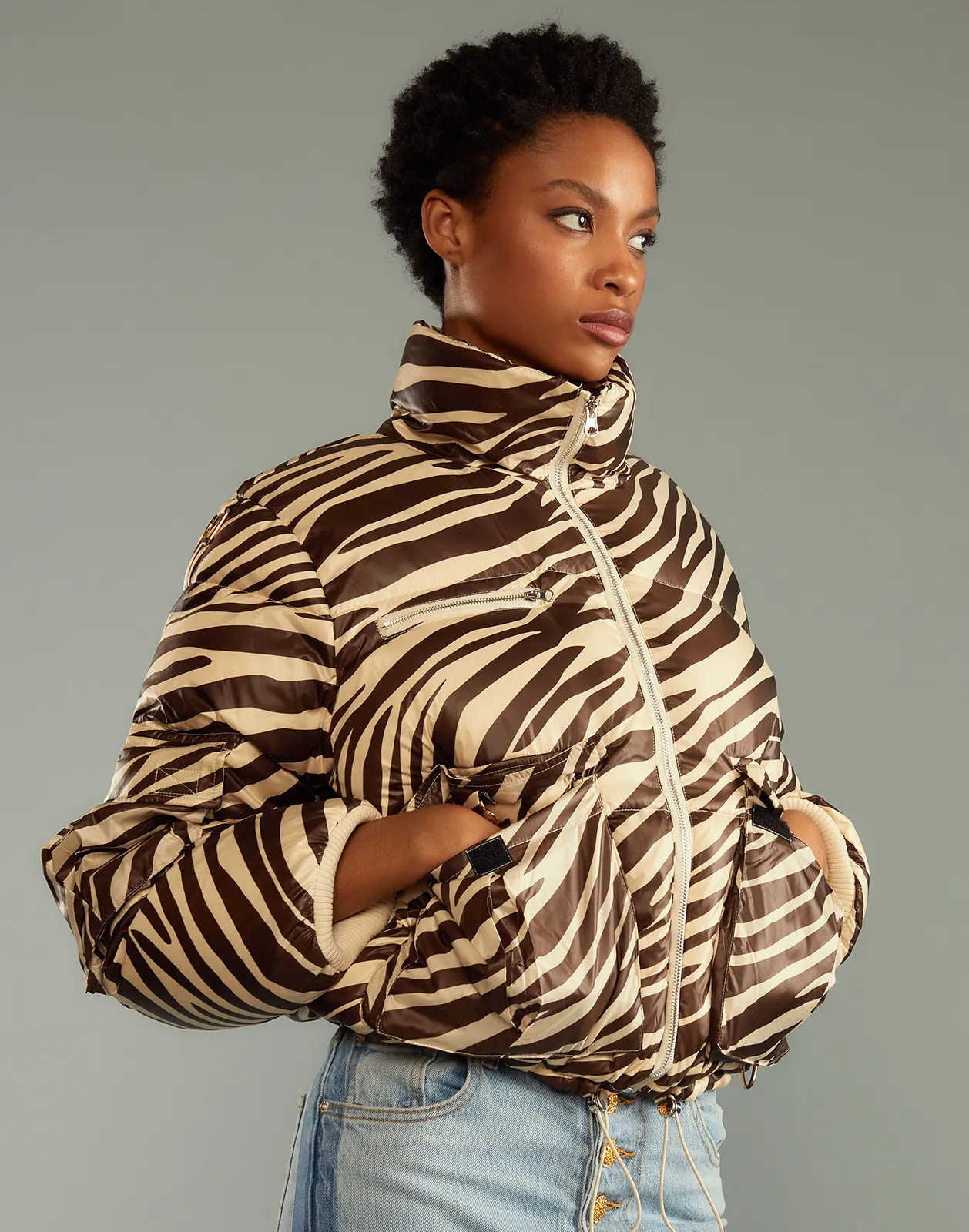 Zebra Down Puffer Jacket